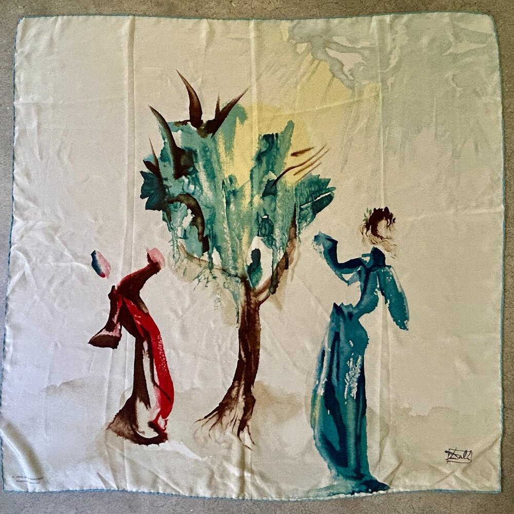 Vintage Salvador Dali silk scarf El Arbol De La Penitencia